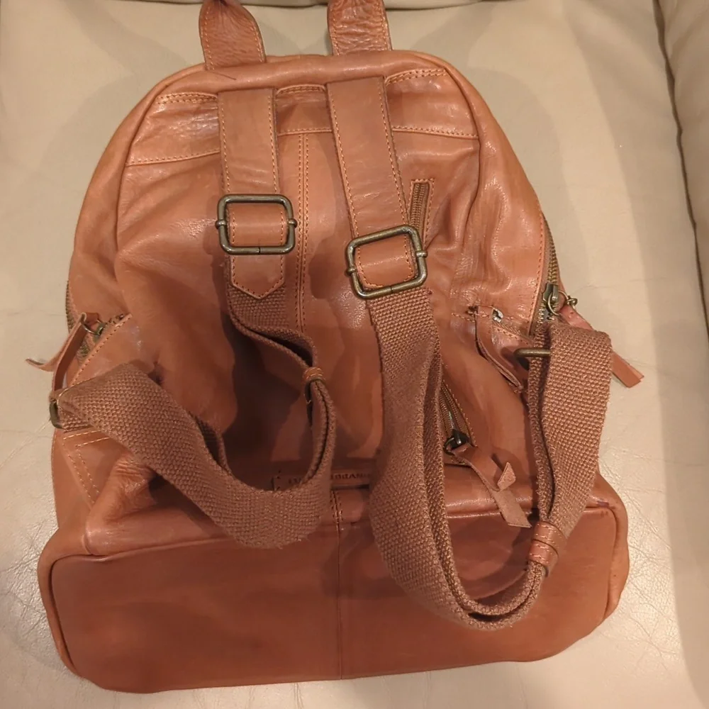 Lucky Brand, Camel Color Leather Backpack.